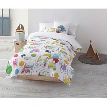 RIPSHOP - Funda nórdica de algodón percal de 175 Hilos - Cama de 90 x 190/200 cm - Artista ilustradora Anna Llenas | Indiana