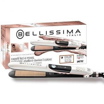 Imetec Bellissima Creativity Color Shine B22 100, Plancha de pelo para cabellos teñidos, revestimiento de tejido para proteger el cabello, ajuste de la temperatura de 150.ºC a 230.ºC