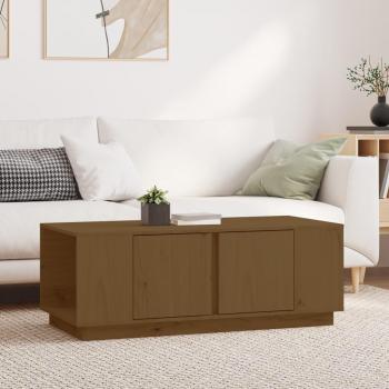 Mesa de centro ámbar 110x50x40 cm madera maciza de pino marrón miel