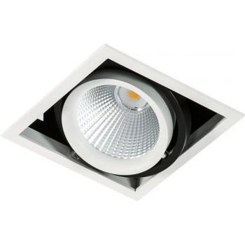 Plafón empotrable técnico y moderno Vertico Single 4000K LED en blanco y negro, 1550lm