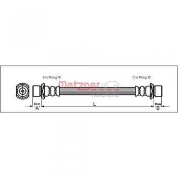 Latiguillo de freno flexible METZGER 4112210 para Toyota Corolla E10 E11