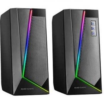 Mars Gaming MS7, Altavoces RGB Control, Bluethooth 5.0 + Jack 3.5, Sonido DSP 20W, Negro
