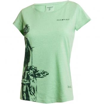 Camiseta Trangoworld Pinea Mujer Manga Corta Verde Light Green S