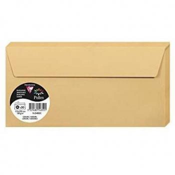 Clairefontaine 5485C - Paquete de 20 Sobres DL - 110x220mm Pollen Caramelo 120gr