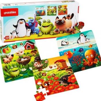 Puzzle 3 en 1 Animales Favoritos - Cubika 12985
