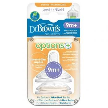 Dr. Brown's Options+ Level 4 Wide-Neck Nipple, 9m+, 2-Pack
