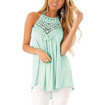 CNFIO Camisetas Tirantes Mujer Blusa EncajeTop Sin Mangas Cami Tank Tops De Casual para Mujer