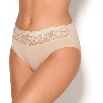 Lote 2 Bragas Ancha Cinturilla con Encaje en el Delantero Mujer by Ven - 021513,Piel/Rosa,3XL