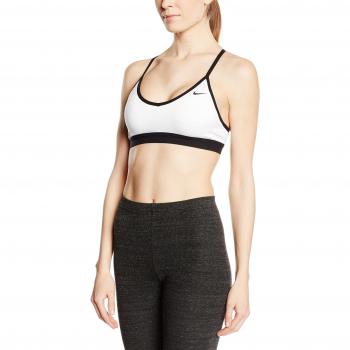 Nike Pro Indy Sujetador, Mujer, White Black, L