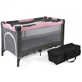 Cuna de viaje Luxe Melange Rosa con bolsa de transporte
