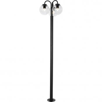 Lámpara de jardín negra con cristal transparente 200 cm 3 luces IP44 - Sfera