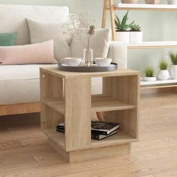 Mesa de centro de roble Sonoma 40x40x43 cm madera multicapa beige