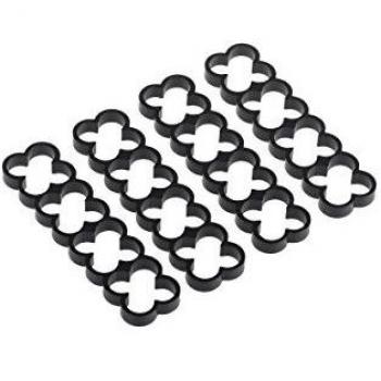 Alphacool Eiskamm Alu X16 - 4mm Black Cable Management Clips - Pack of 4