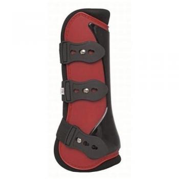 HKM 544900 Gamaschen und Streichkappen, 4er Set -New-, Rot/Schwarz, Pony