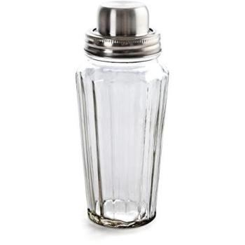 Coctelera de Vidrio 0,5L con Relieve Habitat - Acero Inoxidable - Fácil Limpieza - Apta para Lavavajillas