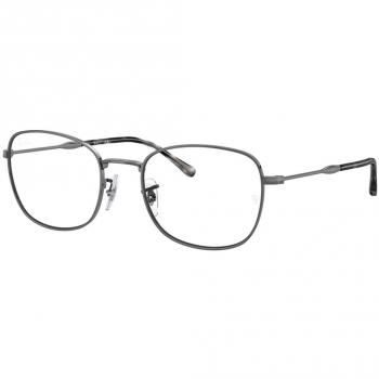 Gafas Graduadas Ray-Ban RX6497 2502, montura de acetato en color negro, lentes transparentes, estilo rectangular, tamaño mediano