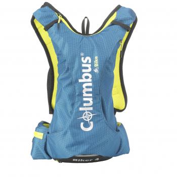 Mochila Unisex para Senderismo y Hidratación Columbus Biker 4 con Funda de Lluvia y Soporte para Casco - Color Azul