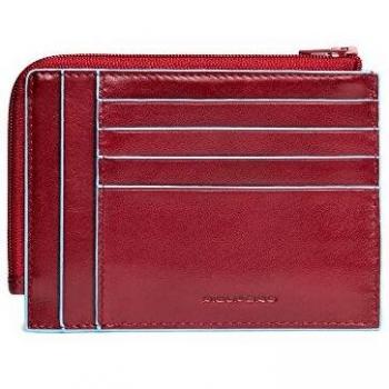 Piquadro Blue Square Monedero, 0.43 Liters, Rojo