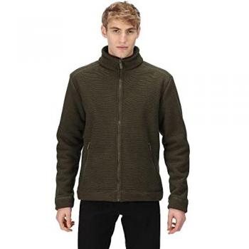 Regatta Men's Garrian II Full Zip Fleece Jacket - Dark Khaki, Micro Fleece, Size Small