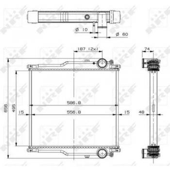Radiador de Motor NRF 509765 de Aluminio para Renault Midlum