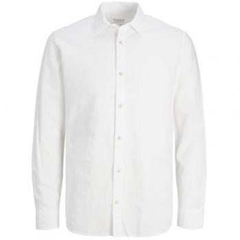 Jack & Jones Slim Fit Long Sleeve Summer Shirt for Men - White - Size XL