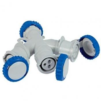 Adaptador Industrial Triple IP67 16A Fanton 73120