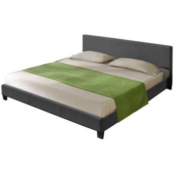 Cama Doble Tapizada en Tela 180x200cm Gris Oscuro - Corium Skagen