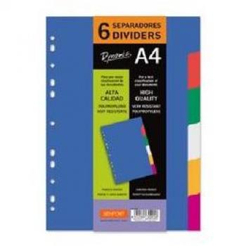 SEPARADORES SENFORT DYNAMIC PP OPACO A4 - Pack de 5 unidades