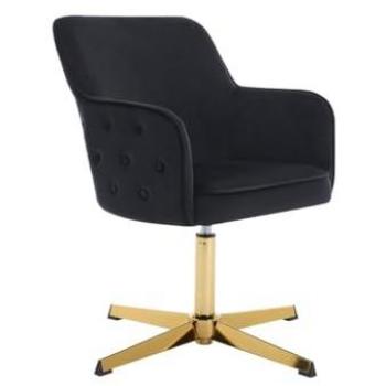 Silla de Oficina Capuli - Terciopelo Negro y Dorado - Pascal Morabito