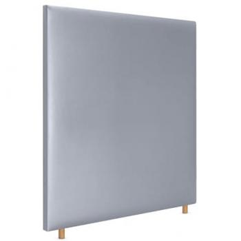 Cabecero Tapizado de Polipiel Liso hasta el Suelo 110x120cm Plata para Cama de 105 cm