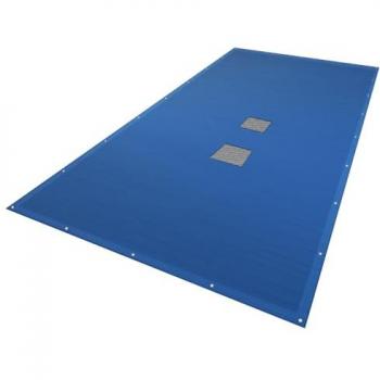 Lona Protectora para Piscina Rectangular 4x8 m, Doble Capa de Polietileno 160 g/m² con Red de Drenaje y Ojales Anti-UV, Azul-Gris