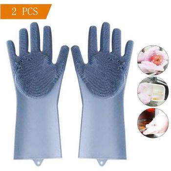 OYD Guantes de lavavajillas, Guante de Silicona para Fregar Platos, Cepillo de Lavado Reutilizable, Resistente al Calor, Guantes de Limpieza mágicos