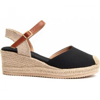Sandalias de Mujer Montevita Spartena2 Negro Esparto con Cuña