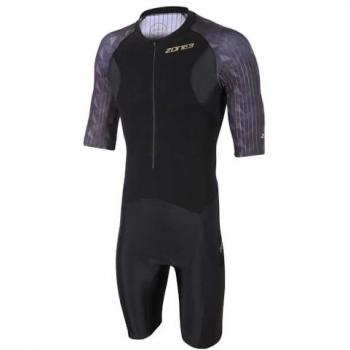 Zone3 Lava Aero Short Sleeve Trisuit XS - Traje de triatlón de manga corta, color negro, gris y blanco