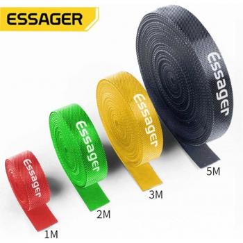 Organizador de Cables Essager, Enrollador de Cables con Clip para Auriculares y Soporte para Ratón, Protector de Cable USB para iPhone, Gestión de Cables 0.5M Negro