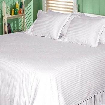 SACRO 100% algodón egipcio de 500 hilos 32 cm bolsillo profundo 4 piezas Juego de sábanas Euro rey IKEA tamaño Color blanco rayas