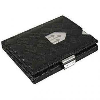 Cartera de Cuero con Tres pliegos de ajedrez EXENTRI - Bloqueo RFID con Clip de Bloqueo de Acero Inoxidable