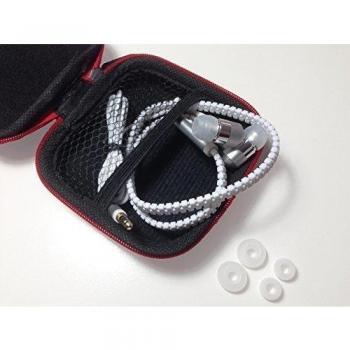 Original BaouRouge Auriculares in-ear estéreo con cremallera y bolsa de almacenamiento 9x9cm. Cremalera de aluminio ligero para evitar que se enreden los audífonos! También, las conchas del altavoz de las aurículas están de metal para mitigar las vib