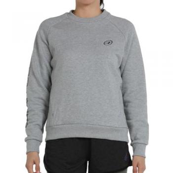 Sudadera Bullpadel Natas Gris Medio Vigore para Mujer, 100% poliéster, tejido transpirable, diseño moderno, ajuste cómodo, capucha ajustable y bolsillo canguro
