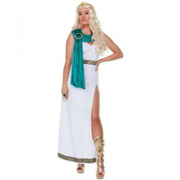 Traje de Emperatriz Romana Blanco con detalles dorados para mujer