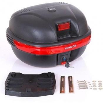 Baul Moto Universal 35L con LLaves y Soporte Caja de Moto Topbox Topcase Casco