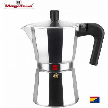 Cafetera MAGEFESA KENIA - Fabricada en aluminio extra grueso, compatible con cocinas de gas vitroceramica y eléctricas, NO APTA PARA INDUCCIÓN – Tamaño