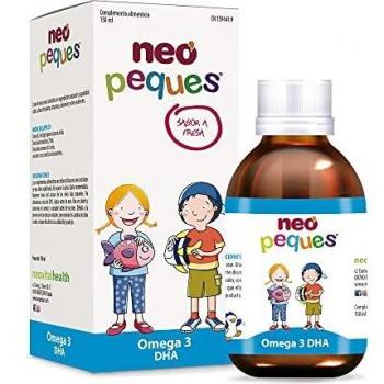 NEO PEQUES | Jarabe Infantil Omega 3 DHA | 150 ml | Ayuda a Mejorar la Concentración | A Base de Omega 3 DHA y Vitaminas | Delicioso Sabor Fresa