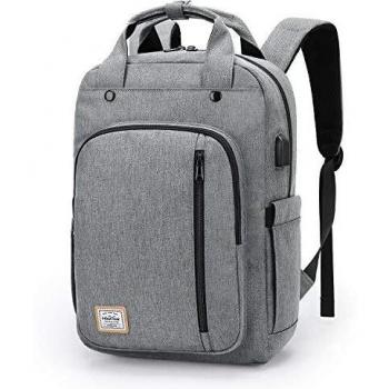 WindTook Mochilas Portatil para Hombre Mujer Mochila Ordenador Portatil 15.4 Pulgadas Multifuncional Mochila Unisex Impermeable con Puerto USB de la Vida Diaria Trabajo Viaja Blanco,L/W/H:28x12x41cm