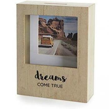 Balvi Hucha Dreams con Soporte para Foto 8,5x8,5 cm Ideal para Ahorrar Dinero para Tus proyectos Made