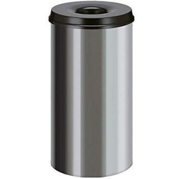 Papelera de Seguridad de Acero Inoxidable 50L, Autapagante, Dimensiones HxØ 625 x 335 mm