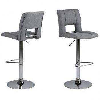 Amazon Brand - Movian Sarnen - Juego de 2 taburetes de bar, 52 x 41,5 x 115 cm, gris