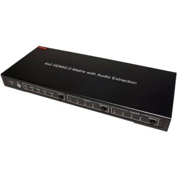 ROLINE 4K HDMI Matrix Switch, 4 x 2, con Mando a Distancia