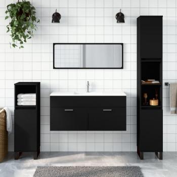 Mueble de baño con espejo de madera multicapa negro