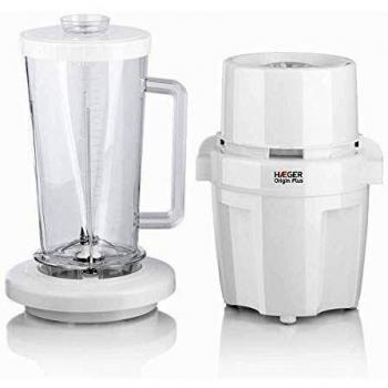 HAEGER ORIGIN PLUS - Picadora con 500W de potencia, capacidad de 1.25L, funcionamiento por presión en la tapa, capacidad óptima de la picadora de 200g, cuchilla desmontable en INOX